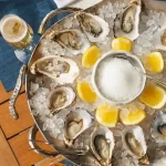 Azzurra oyster platter on the terrace