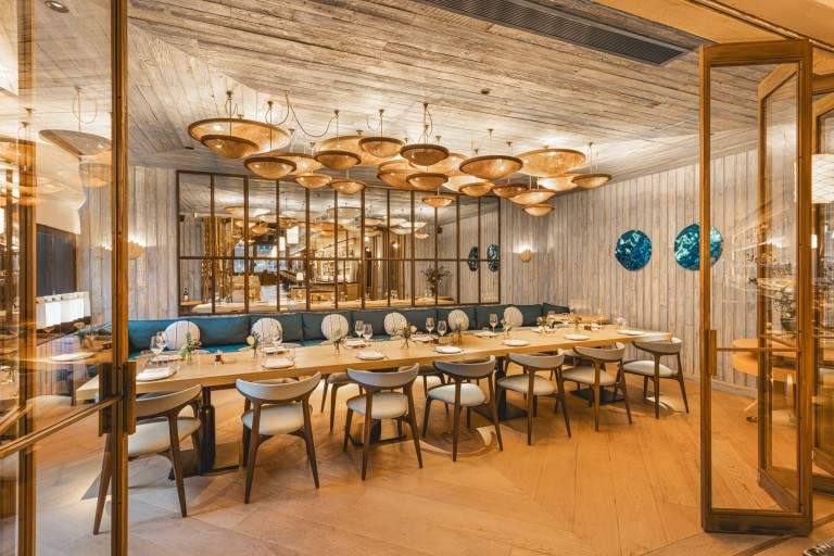 Private dining table at Azzurra restaurant